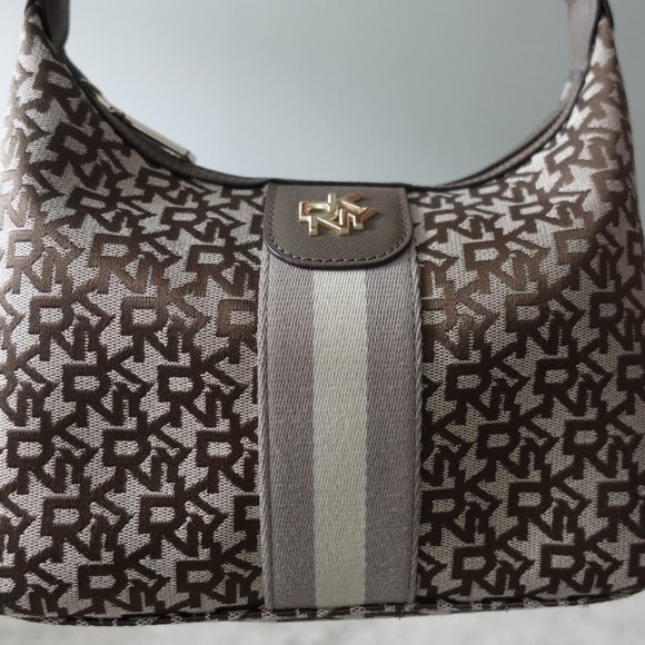 DKNY All Over Monogram Print Shoulder Bag - Picture 8 of 14
